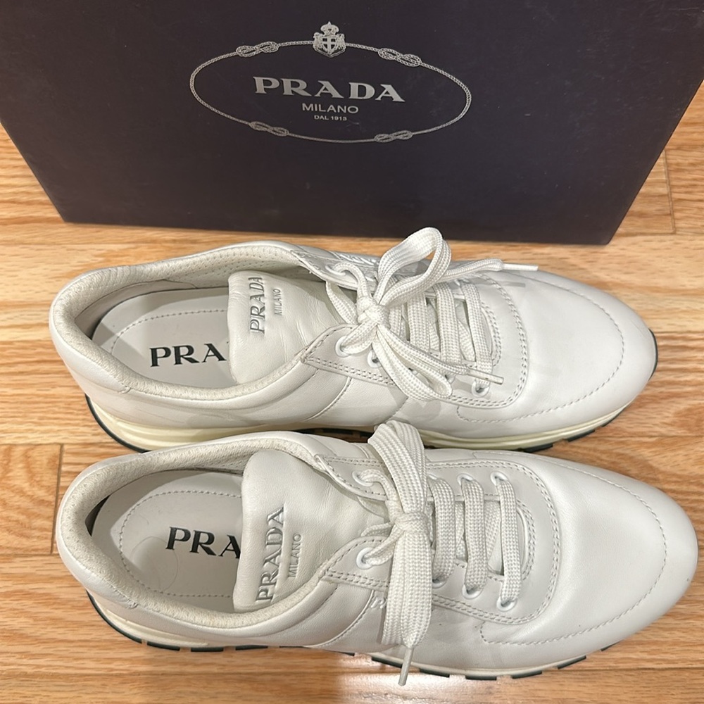 Prada calzature Donna white sneakers size 41 USA 10 - Picture 3 of 9